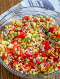Summer Corn Salad with a Garlic Lime Dressing